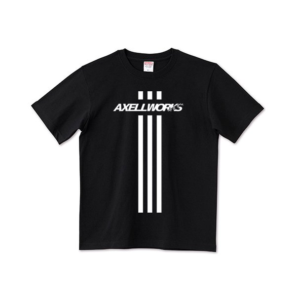 画像1: AXELLWORKS Logo&3Line Tシャツ BLACK