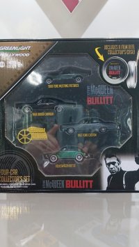 GREEN LIGHT 1:64 HOLLYWOOD FILM REELS "BULLITT" 1968  FORD MUSTANG FASTBACK / 1968 DODGE CHARGER / 