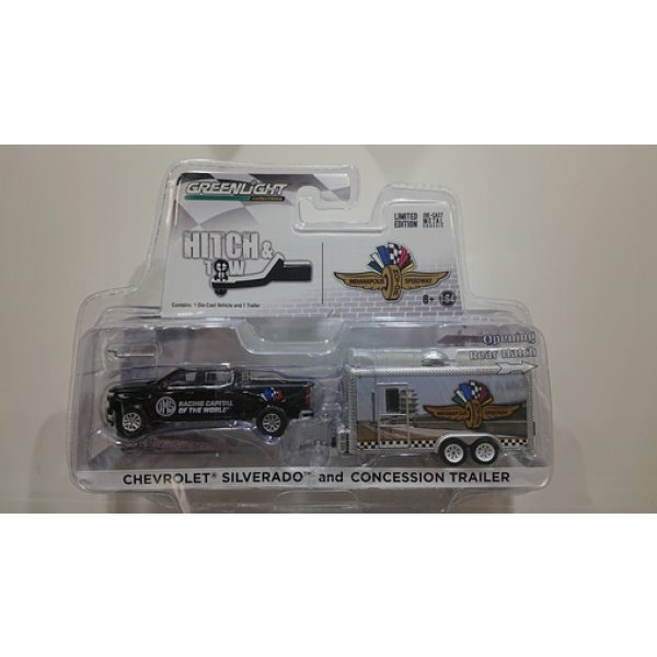 画像1: GREEN LiGHT 1:64 HITCH&TOW INDIANAPOLIS CHEVROLET SILVERAD  AND CONCESSION TRAILER