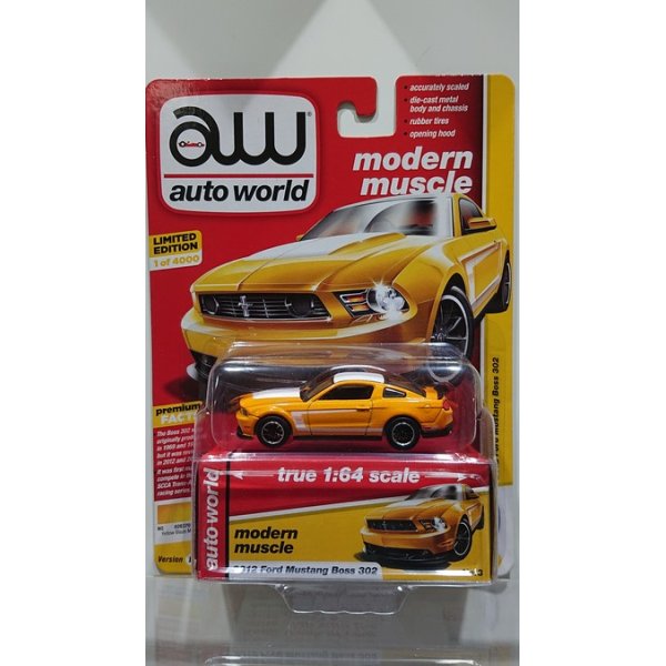 画像1: auto world 1:64 '12 Ford Mustang Boss 302 Yellow Blaze