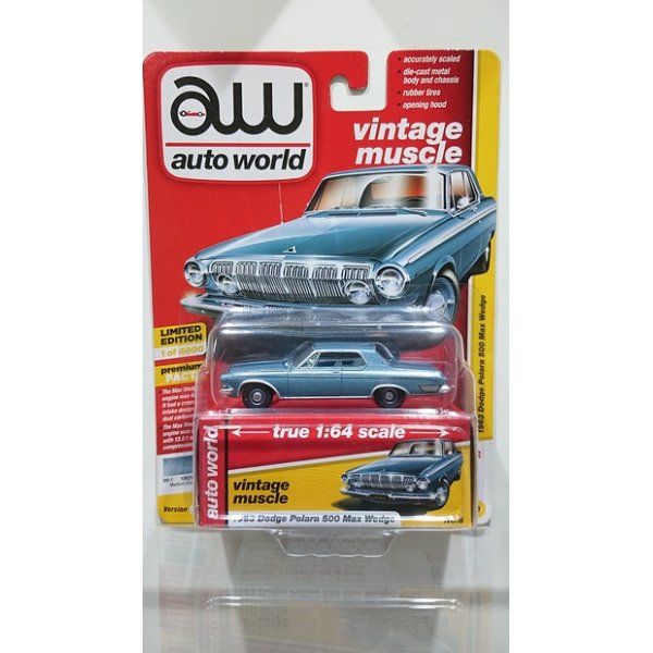 画像1: auto world 1:64 '63 Dodge Polara 500 Max Wedge Medium Blue