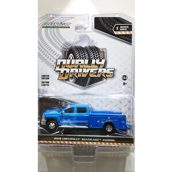 画像1: GREEN LiGHT 1:64 DUALLY DRIVERS Series 1 '18 CHEVROLET SILVERADO 3500 HD
