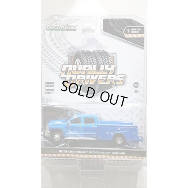画像1: GREEN LiGHT 1:64 DUALLY DRIVERS Series 1 '18 CHEVROLET SILVERADO 3500 HD