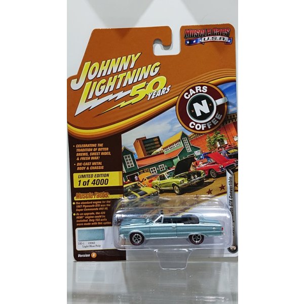 画像1: Johnny Lightning 1:64 Muscle Cars USA - Release 20-B '67 Plymouth GTX Convertible Light Blue w/Black