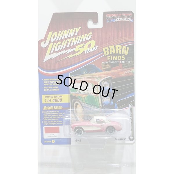 画像1: Johnny Lightning 1:64 Muscle Cars USA - Release 20-B '57 Chevy Corvette(Dirty) Venetian Red w/White
