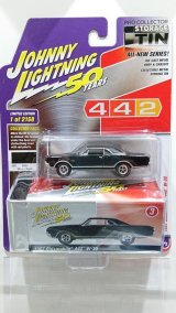 JOHNNY LIGHTNING 1/64 Collector's Tin 2019 Release 2 '67 Olds 442 W-30 in Gloss Black
