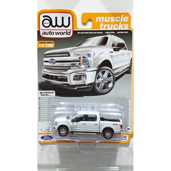 画像1: auto world muscle trucks 1/64 '18 Ford F-150 Lariat White Platinum