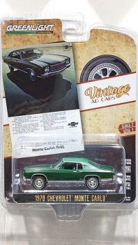 GREEN LiGHT 1/64 Vintage Ad Cars Series 2 '70 Chevrolet Monte Carlo "A Group Picture of all the Cars in Monte Carlo's Field"