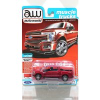 auto world muscle trucks 1/64 '18 Ford F-150 Lariat Ruby Red Metallic