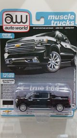 auto world 1/64 '19 Chevrolet Silverado High Country in Gloss Black