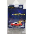 GREEN LiGHT EXCLUSIVE 1/64 Goodyear Vintage Ad Cars - 1969 Dodge Charger - Wide Boots GT 