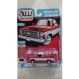 auto world 1/64 '77 Chevrolet Fleetside Pickup Truck Metallic Red
