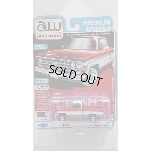 画像1: auto world 1/64 '77 Chevrolet Fleetside Pickup Truck Metallic Red