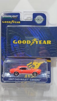 GREEN LiGHT EXCLUSIVE 1/64 Goodyear Vintage Ad Cars 1967 Chevrolet Camaro Wide Boots New Wide Tread tires from Goodyear