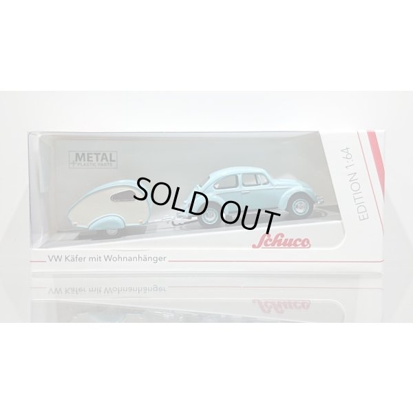 画像1: Schuco 1/64 VW Beetle with trailer