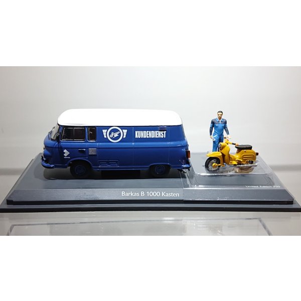 画像3: Schuco 1/43 Barkas B 1000 "Simson Customer Service" Schwalbe KR51 with mechanic figure
