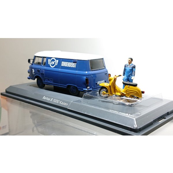 画像4: Schuco 1/43 Barkas B 1000 "Simson Customer Service" Schwalbe KR51 with mechanic figure