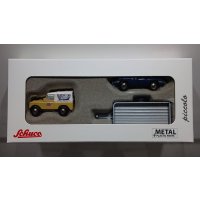 Schuco Piccolo Land Rover Jaguar E-Type with trailer