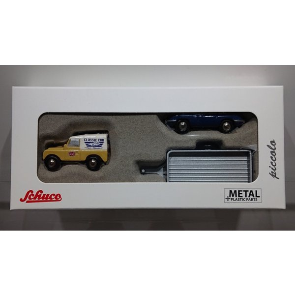 画像1: Schuco Piccolo Land Rover Jaguar E-Type with trailer