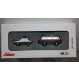 Schuco Piccolo Police Car Set Barcas Bus & Trabant 601