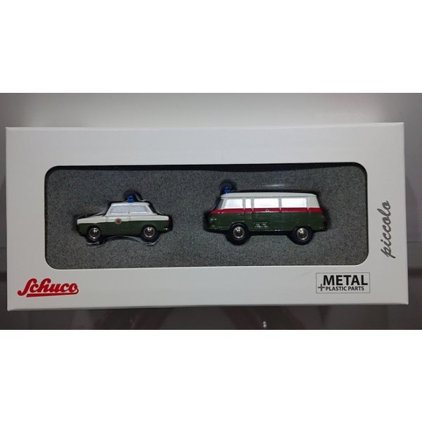 画像1: Schuco Piccolo Police Car Set Barcas Bus & Trabant 601