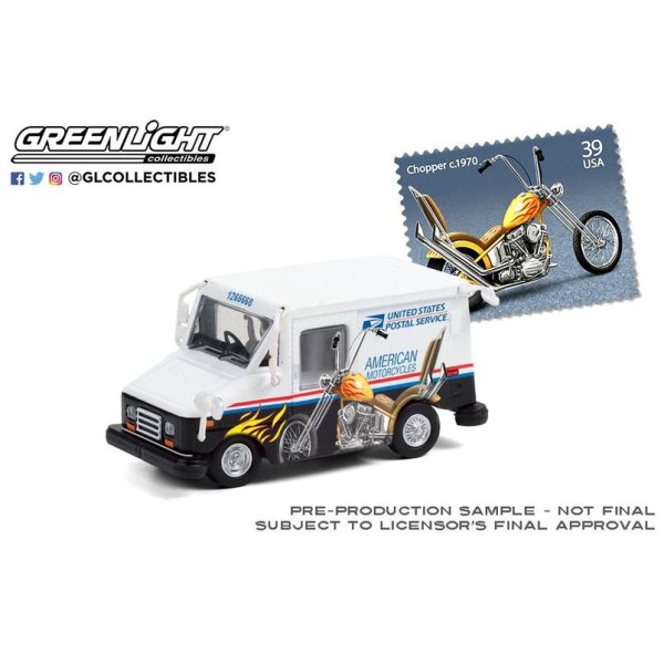 画像2: GREEN LiGHT EXCLUSIVE 1/64 USPS Long-Life Postal Delivery Vehicle (LLV) --American Motorcycles Collectible Stamps LLV