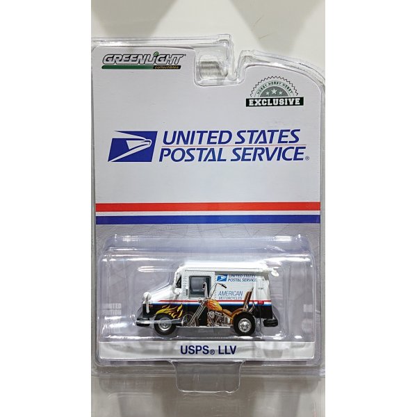 画像1: GREEN LiGHT EXCLUSIVE 1/64 USPS Long-Life Postal Delivery Vehicle (LLV) --American Motorcycles Collectible Stamps LLV