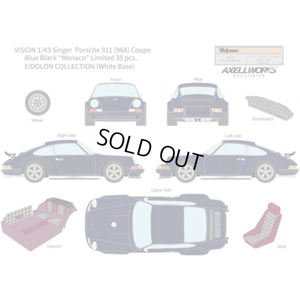 画像13: VISION 1/43 Singer Porsche 911 (964) Coupe Blue Black "Monaco" Limited 35 pcs.