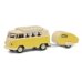 画像2: Schuco 1/64 VW T1 Camper with Trailer Yellow / Beige (2)