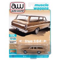 auto world 1/64 1963 Chevy II 400 Nova Station Wagon Tan / White