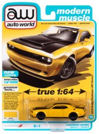 auto world 1/64 2019 Dodge Challenger Demon Yellow / Black
