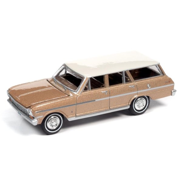 画像2: auto world 1/64 1963 Chevy II 400 Nova Station Wagon Tan / White
