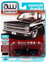 auto world 1/64 1982 Chevy Silverado 10 Midnight Black