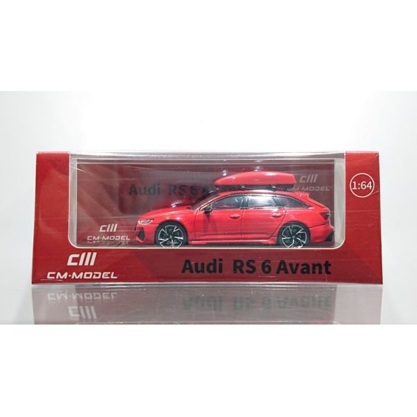 画像1: CM MODEL 1/64 Audi RS 6 Avant Tango Red with Roof Box