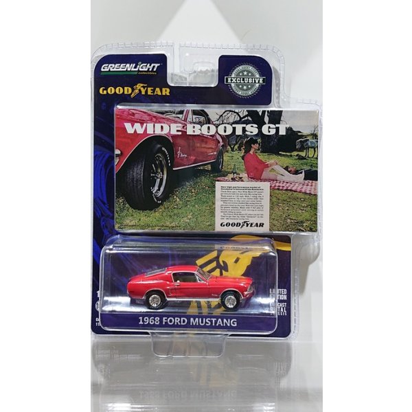 画像1: GREEN LiGHT EXCLUSIVE 1/64 Goodyear Vintage Ad Cars - 1968 Ford Mustang - Wide Boots "Wide Boots GT"