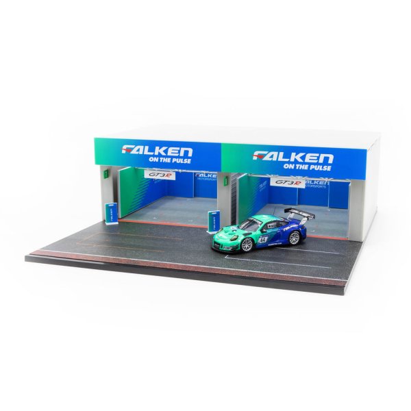 画像8: Tarmac Works 1/64 Pit Garage Diorama - FALKEN + Porsche 911 GT3 R (991)