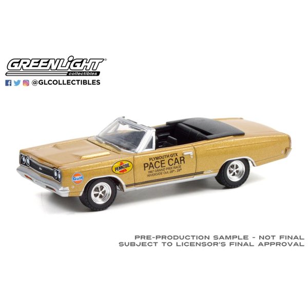 画像2: GREEN LiGHT EXCLUSIVE 1/64 1968 Plymouth GTX 426 HEMI Convertible 1967 Los AngelesTimes GP Pace Car