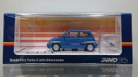 INNO Models 1/64 Honda City Turbo II Blue with Motocompo White
