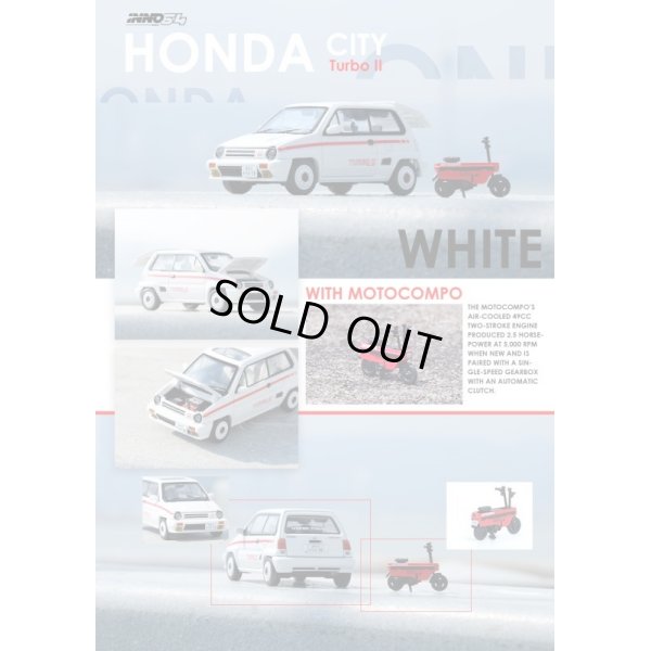 画像5: INNO Models 1/64 Honda City Turbo II White (Mod Version) with Motocompo Red