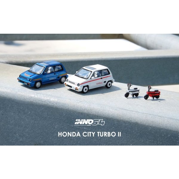 画像5: INNO Models 1/64 Honda City Turbo II Blue with Motocompo White