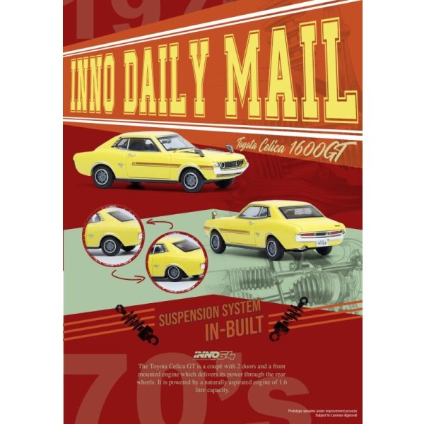 画像5: INNO Models 1/64 Toyota Celica 1600GT (TA22) Yellow
