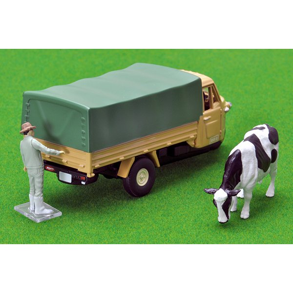 画像2: TOMYTEC 1/64 Limited Vintage Daihatsu CO10T (Brown) with figure