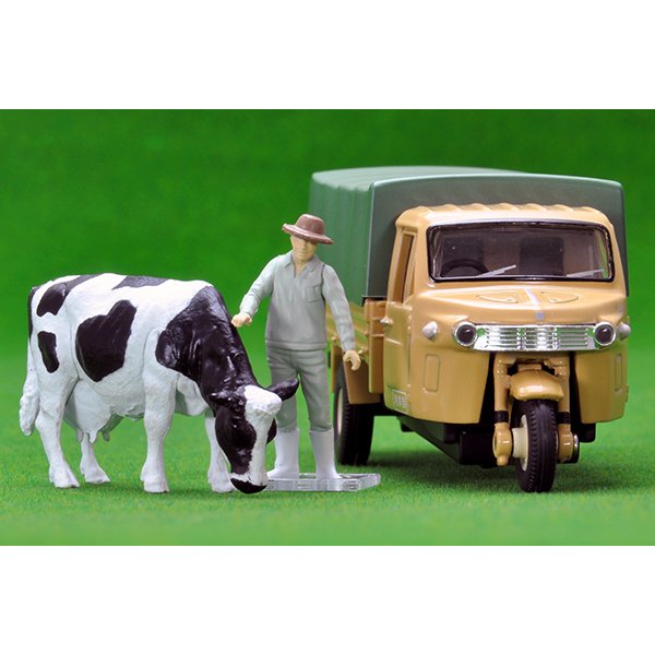 画像1: TOMYTEC 1/64 Limited Vintage Daihatsu CO10T (Brown) with figure