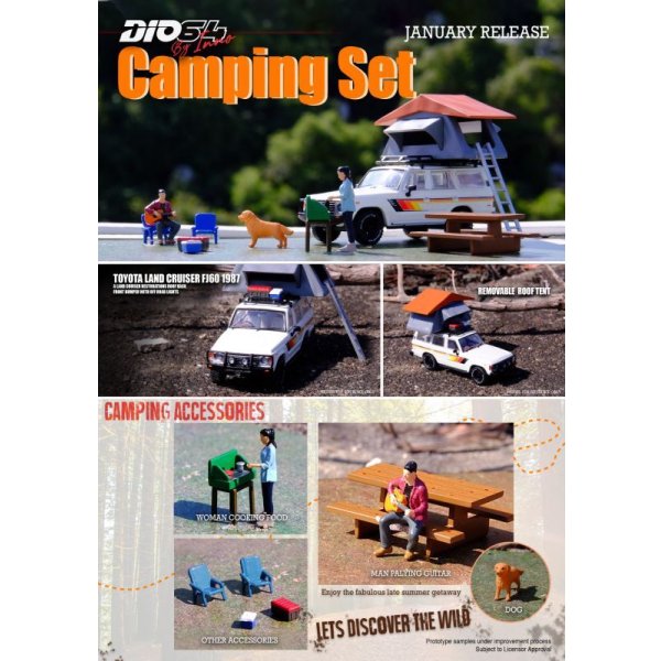 画像3: INNO Models 1/64 Toyota Land Cruiser FJ60 Auto Camp Diorama with Figure