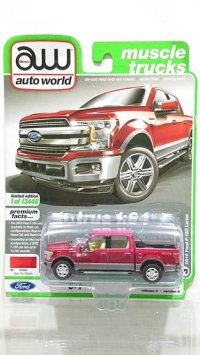 auto world 1/64 2019 Ford F-150 Ruby Red Metallic