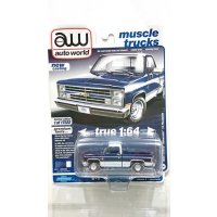 auto world 1/64 1985 Chevy Silverado Dark Blue / White