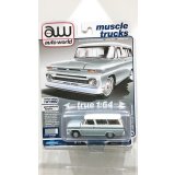 auto world 1/64 1966 Chevy Suburban Gray / White Roof