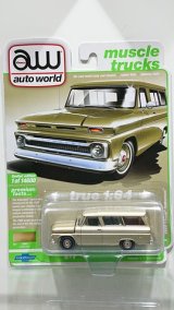 auto world 1/64 1966 Chevy Suburban 525 Saddle Poly
