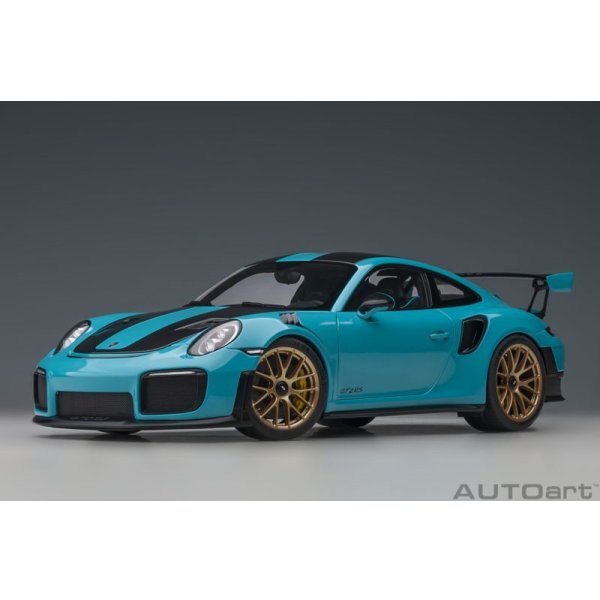 画像1: AUTOart 1/18 Porsche 911 (991.2) GT2 RS Weissach Package (Miami Blue)