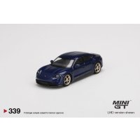 MINI GT 1/64 Porsche Taycan Turbo S Gentian Blue Metallic (RHD)